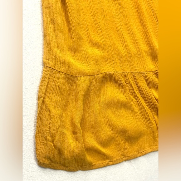 Maurices Yellow Solid Floral Crochet Lace Bodice Top V-Neck Midi Dress Large - Picture 5 of 16